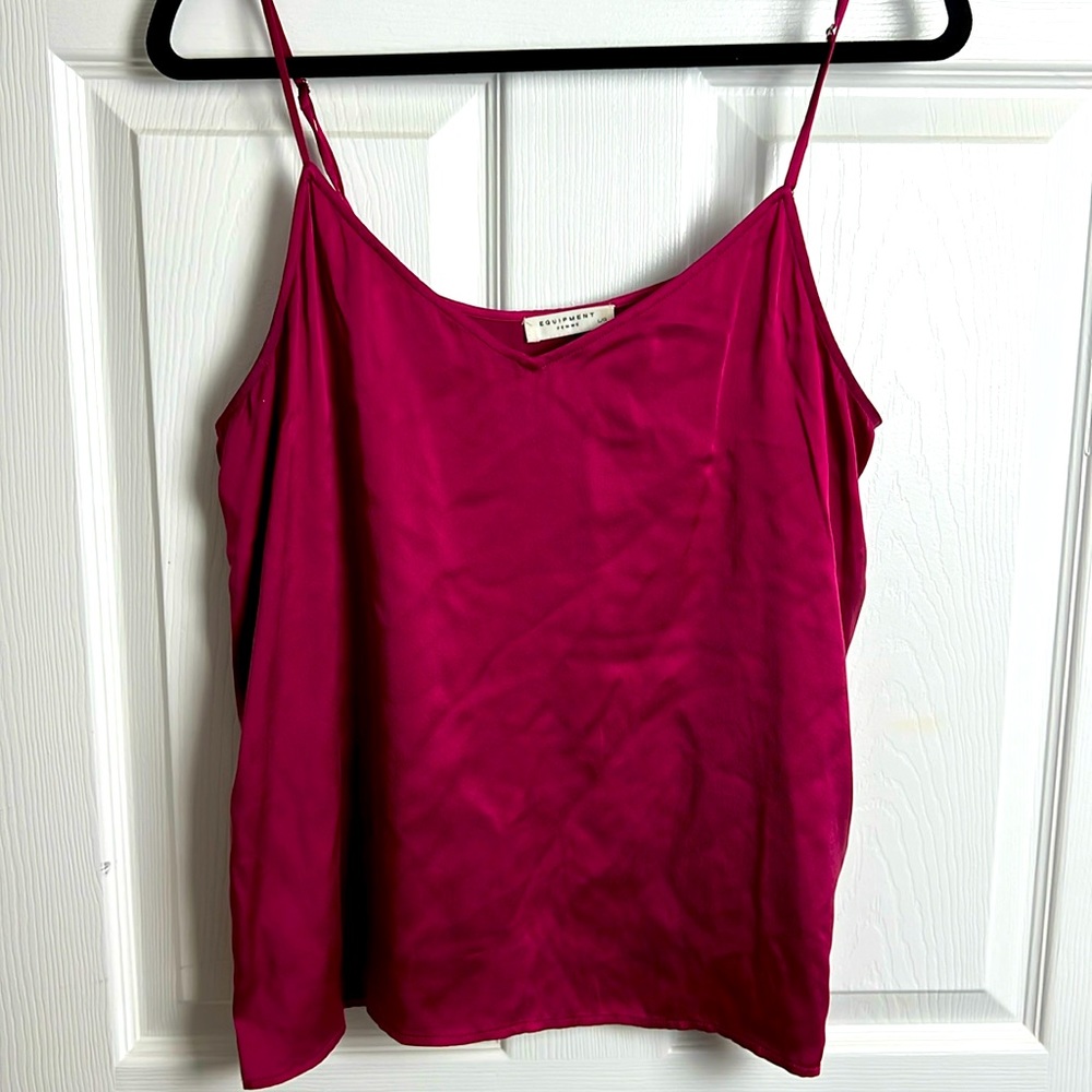 Deep Pink Silk Tank (L)